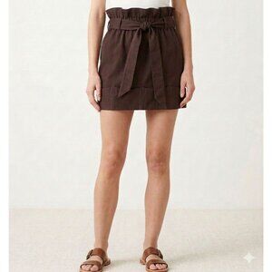 BCBG Generation Pull-On Ruffle Waist Mini Skirt in Brown - Size 0